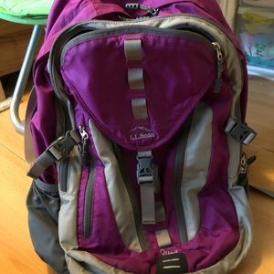 L.L Bean purple and grey backpack
